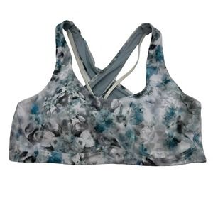 Lululemon Blue Cross back Padded Sports Bra 8/10